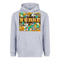 Heather Grey Green And Yellow Nurse Heavyweight Hoodie - LillyAllenDesigns