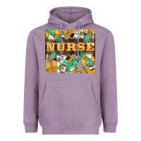 Lavender Green And Yellow Nurse Heavyweight Hoodie - LillyAllenDesigns