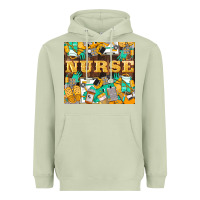 Matcha Green And Yellow Nurse Heavyweight Hoodie - LillyAllenDesigns