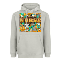 Moon Dust Green And Yellow Nurse Heavyweight Hoodie - LillyAllenDesigns