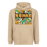 Mushroom Green And Yellow Nurse Heavyweight Hoodie - LillyAllenDesigns