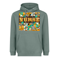 Sage Green And Yellow Nurse Heavyweight Hoodie - LillyAllenDesigns