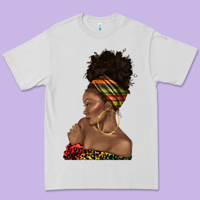 Premium Tee afro black woman profile juneteenth