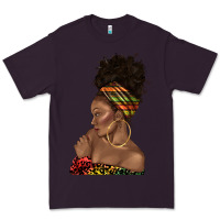Plum afro black woman profile juneteenth Premium Tee - texasbilliewilder