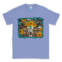 Colony Blue longhorn bull skull western turquoise background Classic Tee - Artiststas
