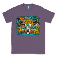 Lavender longhorn bull skull western turquoise background Classic Tee - Artiststas