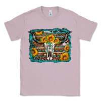 Lilac longhorn bull skull western turquoise background Classic Tee - Artiststas