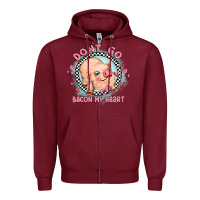 Burgundy dont go bacon my heart Zipper Hoodie - MaliasSmallBusiness