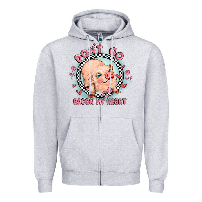 Dont Go Bacon My Heart Zipper Hoodie by MaliasSmallBusiness | Teevron