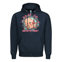Navy dont go bacon my heart Zipper Hoodie - MaliasSmallBusiness