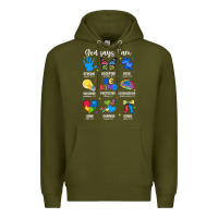 Army Green god says i am autism Premium Hoodie - JahusDesignShop