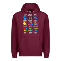 Burgundy god says i am autism Premium Hoodie - JahusDesignShop