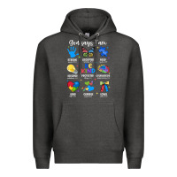 Charcoal Heather god says i am autism Premium Hoodie - JahusDesignShop
