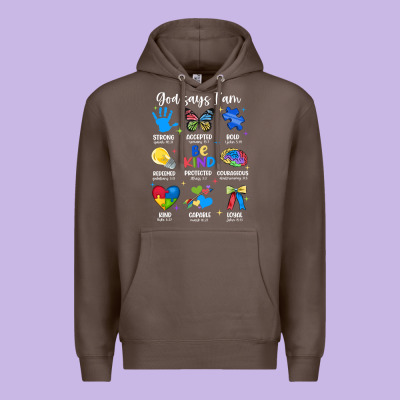 God Says I Am Autism Premium Hoodie Designed By Jahusdesignshop