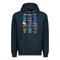 Navy god says i am autism Premium Hoodie - JahusDesignShop