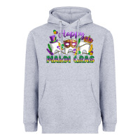 Heather Grey mardi gras celebration with teeth Heavyweight Hoodie - LillyAllenDesigns