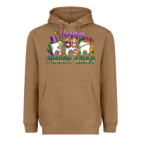 Toasted Coconut mardi gras celebration with teeth Heavyweight Hoodie - LillyAllenDesigns