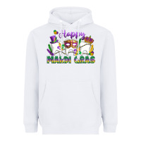 White mardi gras celebration with teeth Heavyweight Hoodie - LillyAllenDesigns