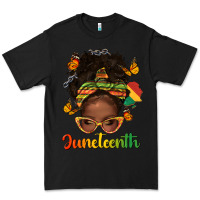Black afro messy bun juneteenth Premium Tee - texasbilliewilder