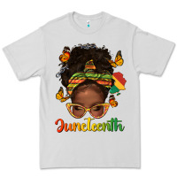 Dove Grey afro messy bun juneteenth Premium Tee - texasbilliewilder