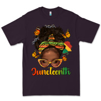 Plum afro messy bun juneteenth Premium Tee - texasbilliewilder