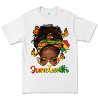 White afro messy bun juneteenth Premium Tee - texasbilliewilder