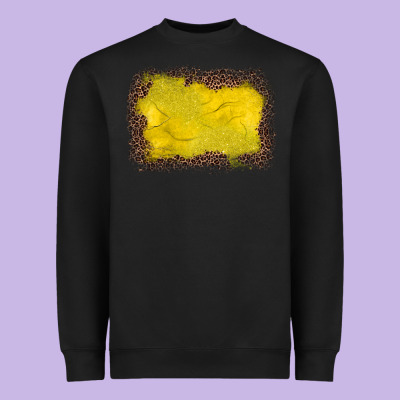 Gemstone Yellow Leopard Background Heavyweight Sweatshirt Designed By Jahusdesignshop