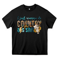 Black i just wanna do country Heavy Core Tee - texasbilliewilder