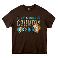Chocolate Brown i just wanna do country Heavy Core Tee - texasbilliewilder