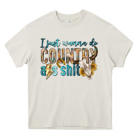 Cream i just wanna do country Heavy Core Tee - texasbilliewilder