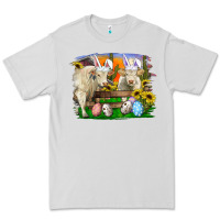 Dove Grey Easter Farm Cows Bunny Ears And Eggs Premium Tee - RanaPortraitStore