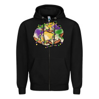 Black mardi gras king cake Zipper Hoodie - MaliasSmallBusiness