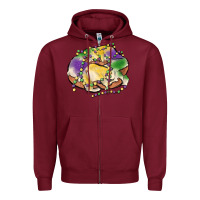 Burgundy mardi gras king cake Zipper Hoodie - MaliasSmallBusiness