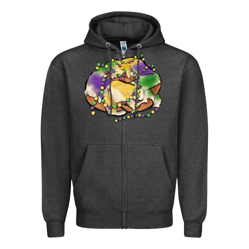 Mardi Gras King Cake Zipper Hoodie by MaliasSmallBusiness | Teevron