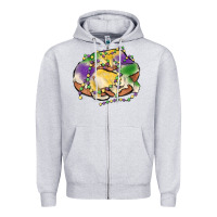 Heather Grey mardi gras king cake Zipper Hoodie - MaliasSmallBusiness