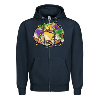 Navy mardi gras king cake Zipper Hoodie - MaliasSmallBusiness