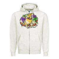 Oatmeal Heather mardi gras king cake Zipper Hoodie - MaliasSmallBusiness
