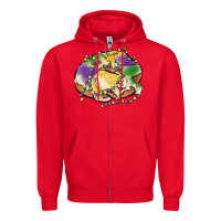 Red mardi gras king cake Zipper Hoodie - MaliasSmallBusiness