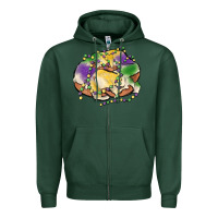 Sports Green mardi gras king cake Zipper Hoodie - MaliasSmallBusiness