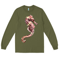 Army Green pink seahorse Long Sleeve Tee - LillyAllenDesigns