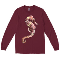 Burgundy pink seahorse Long Sleeve Tee - LillyAllenDesigns
