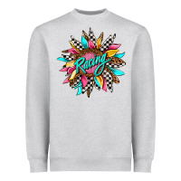 Heather Grey racing sunflower front Heavyweight Sweatshirt - AdoDesignShop