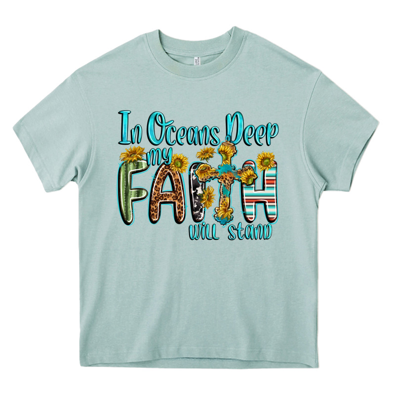 In Oceans Deep Faith Will Stand Heavy Core Tee by texasbilliewilder | Teevron