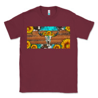 Burgundy longhorn bull skull license plate Classic Tee - Artiststas
