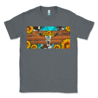 Charcoal Heather longhorn bull skull license plate Classic Tee - Artiststas