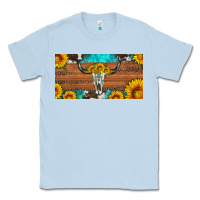 Dusty Blue longhorn bull skull license plate Classic Tee - Artiststas