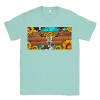Seafoam longhorn bull skull license plate Classic Tee - Artiststas