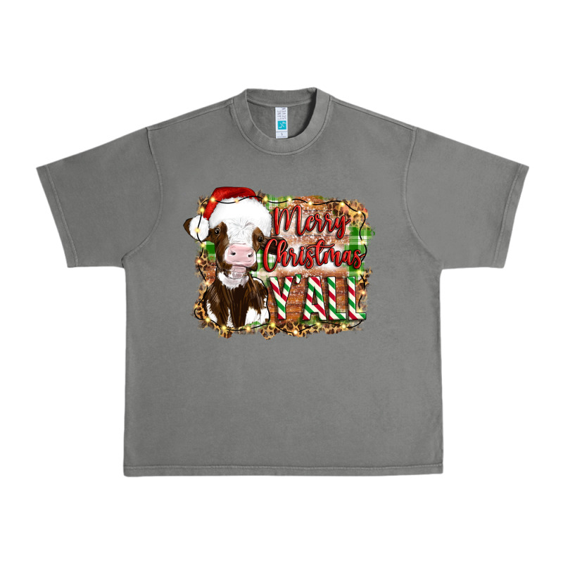 Merry Christmas Y'all Cow Urban Heavy Tee by Artiststas | Teevron