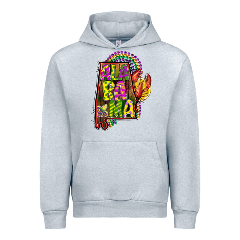 Mardi Gras Alabama Map Urban Hoodie by CowGirlArtShop | Teevron