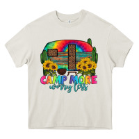 Cream camp more worry less with caravan Heavy Core Tee - Artiststas